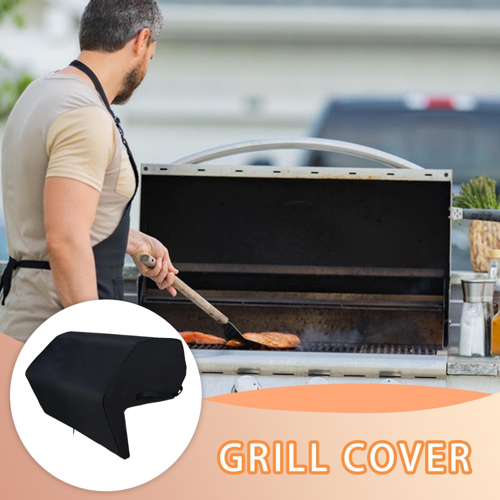 Copertura impermeabile per barbecue, protezione antivento integrata per bruciatori per campeggio, picnic e barbecue all'aperto, accessorio durevole per tutte le condizioni atmosferiche