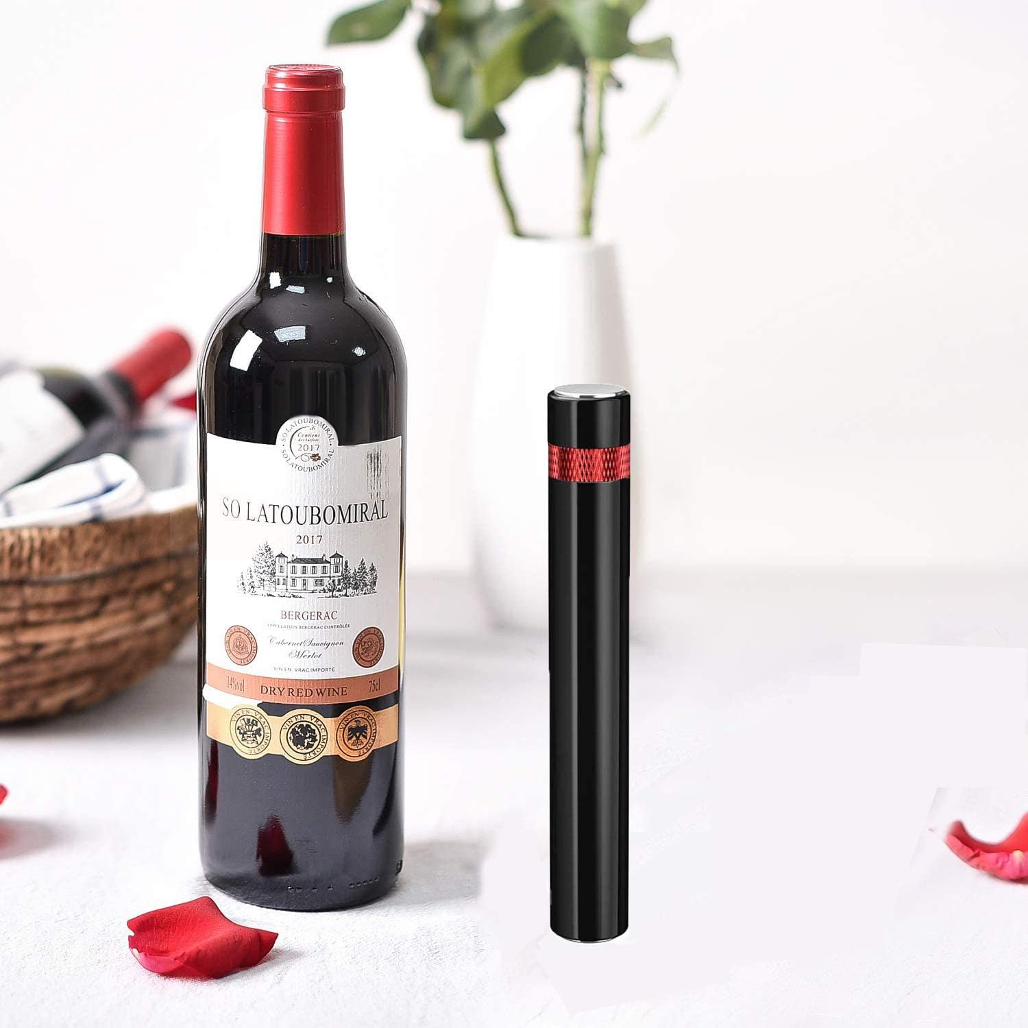 Wine Bottle Opener-Food-grade Air Pressure Pump Wine Opener，Easy To Use Needle Wine Bottle Cork Remover-Portable Wine Opener- Widely Used For Family，Restaurant, Party Great for Wine Lovers（Black）
