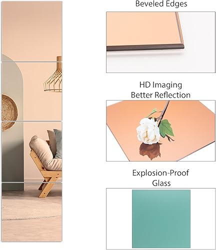 Miniatura 7 de Alisveristime Elegantes espejos cuadrados de vidrio de bronce  Juego de 2  11 x 11 pulgadas  Ideal para centros de mesa de boda y banquetes