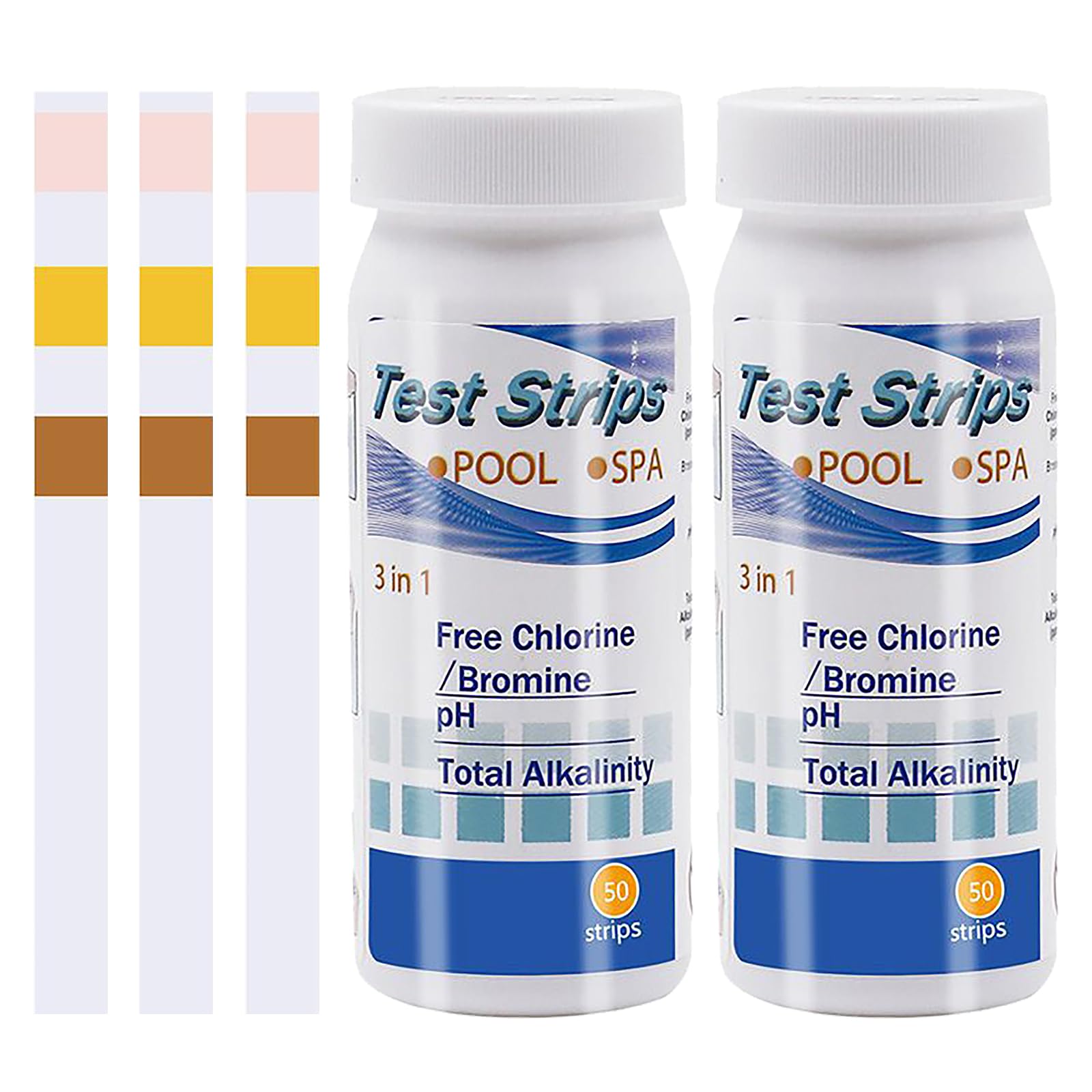 100pcs Clearwater Test Strips, Pool Test Strips, 3 In 1 Ph Test Strips Set For Rapid Measurement Of Residual Chlorine In Water Ph Total Hardness Alkalinity Testing Kit Accessories