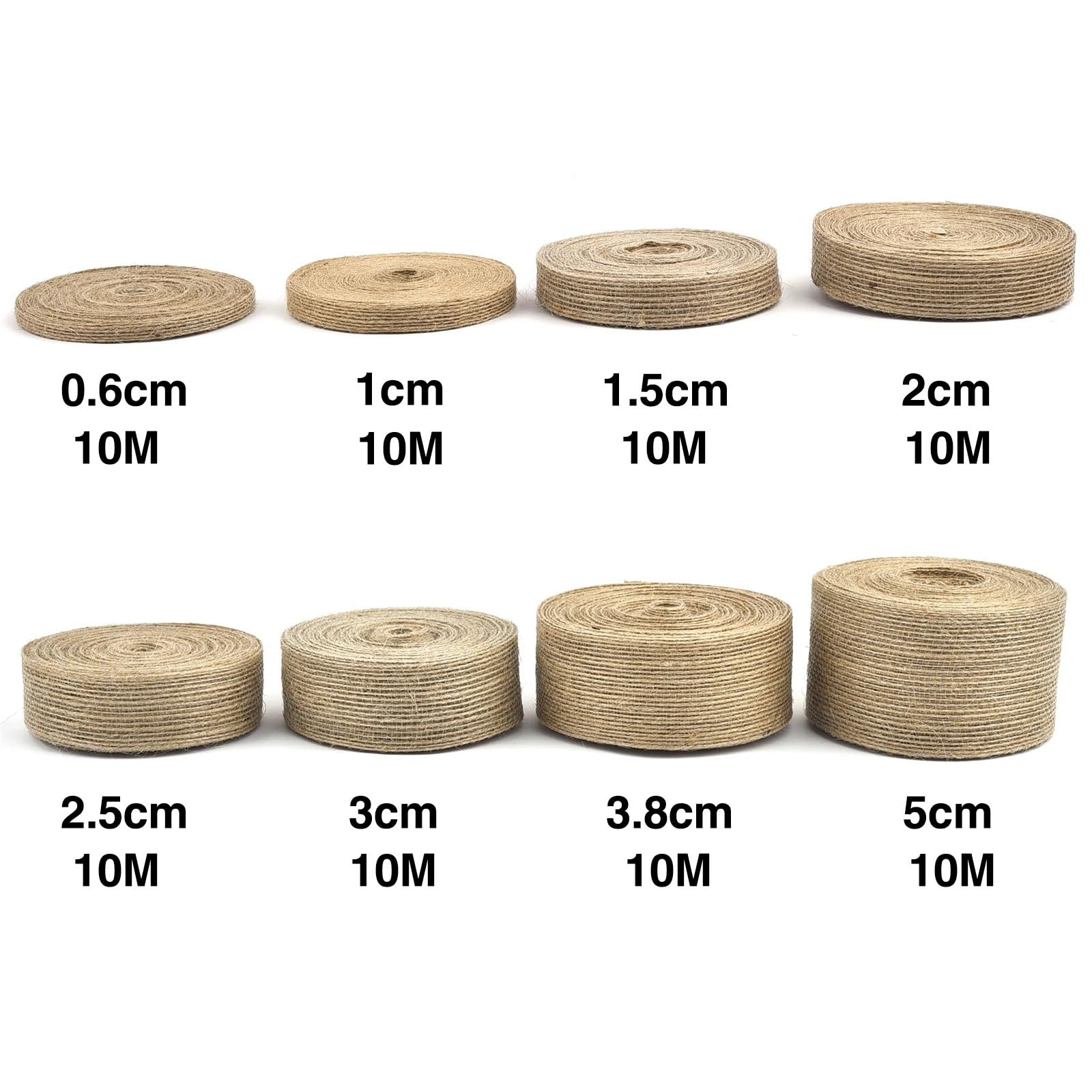 wstążka jutowa, Wstążka jutowa 0,6-5 cm na 10 m do dekoracji ślubnych(5cm)