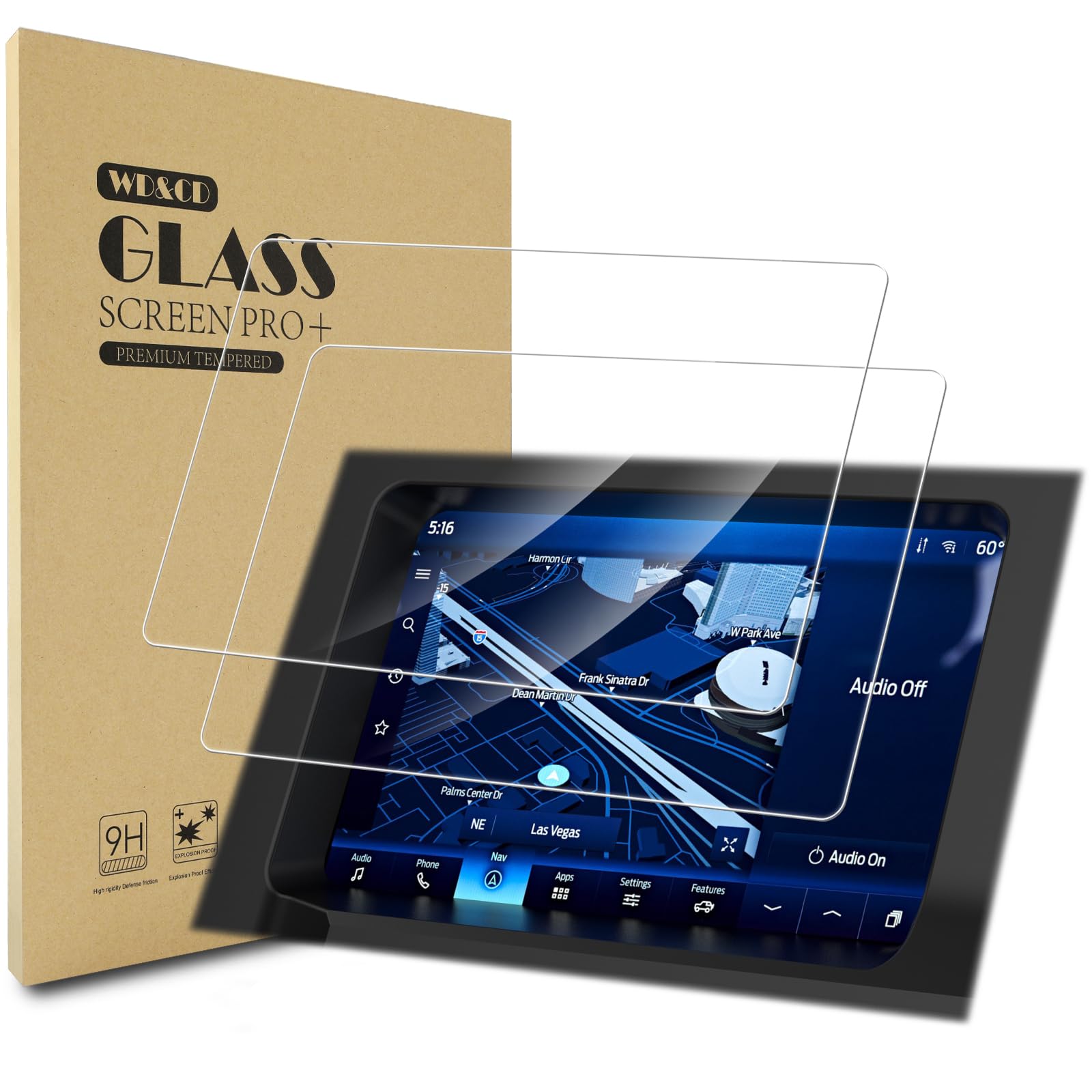 WD&CD 2PCS Screen Protector for Ford Bronco 2021-2025 12 inch Touchscreen, 9H Touchscreen Tempered Glass for Ford Bronco Ultra Clear Screen Protector