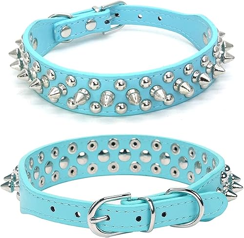 Miniatura 7 de Collar de perro y gato con pinchos pequeños y medianos para perros pequeños y medianos, collares ajustables con tachuelas para cachorros, collar de
