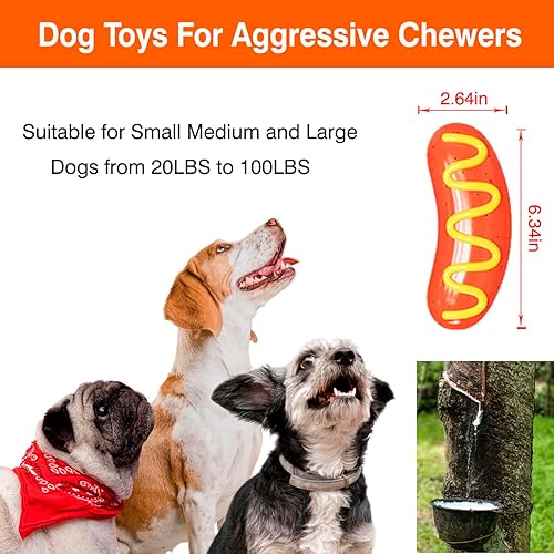Miniatura 2 de Juguetes resistentes para perros, juguetes para perros masticadores agresivos, perros de raza grande, juguete masticable para perros calientes,