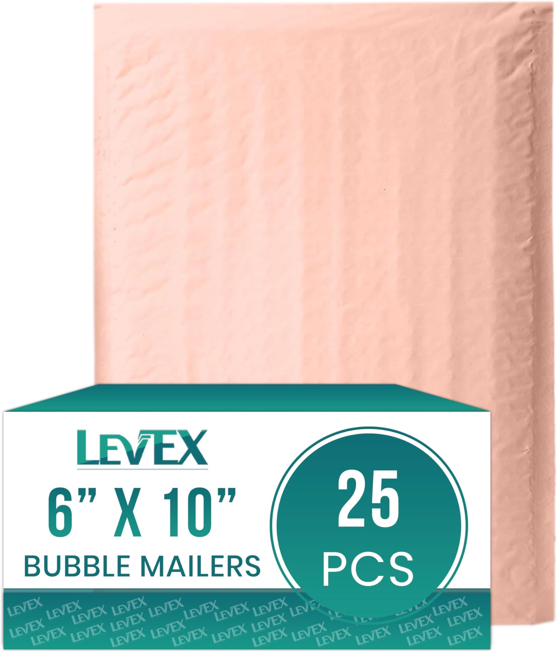 Levex - #0 6" x 10" [25 Pack] Light Pink Poly Bubble Mailers, Padded Envelope Mailers, Packing Envelope & Mailing Bags for Shipping