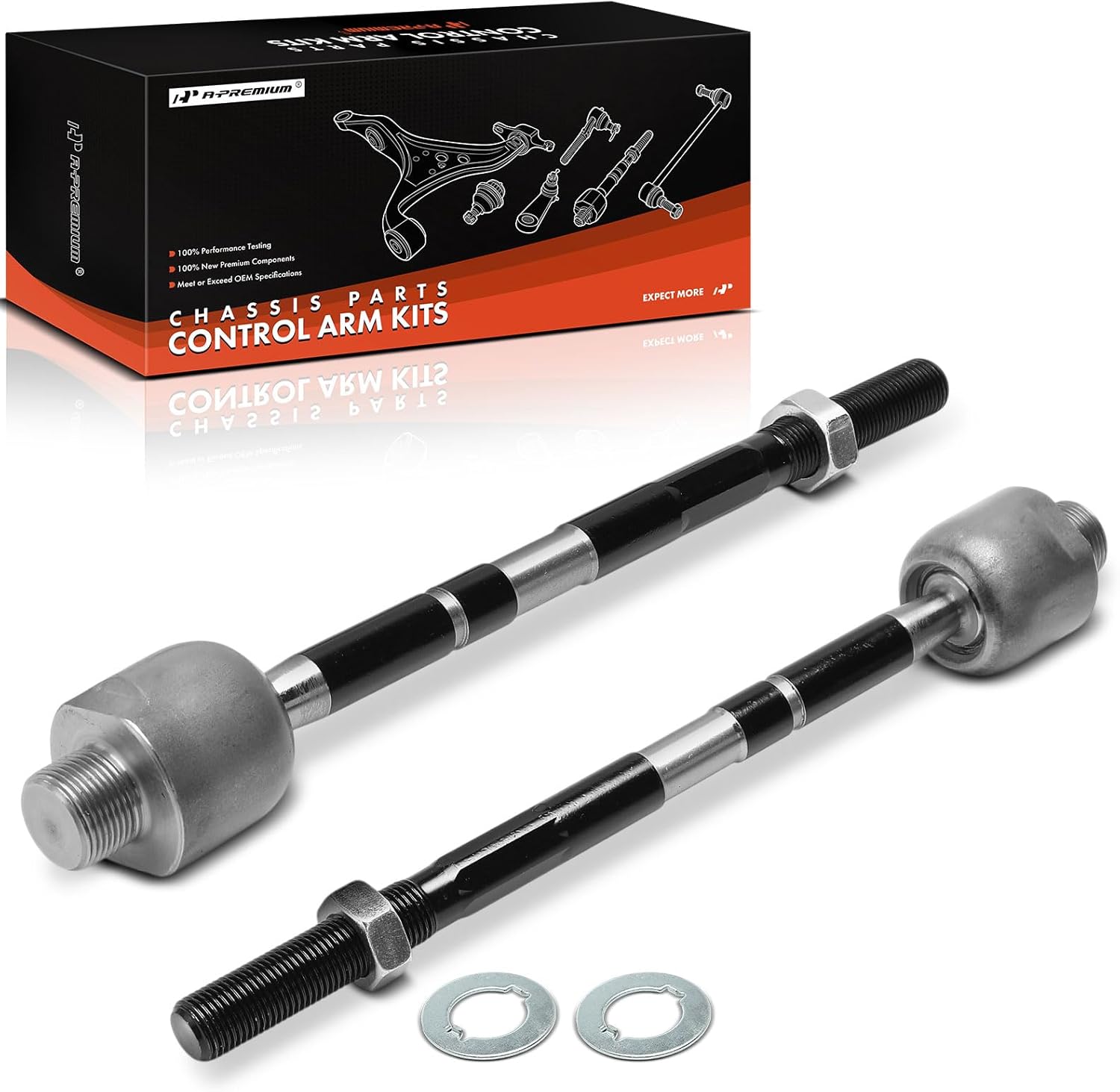 A-Premium 2 x Front Inner Tie Rod Ends, Compatible with Toyota 4Runner & Lexus GX470, 2003-2009, Sport Utility