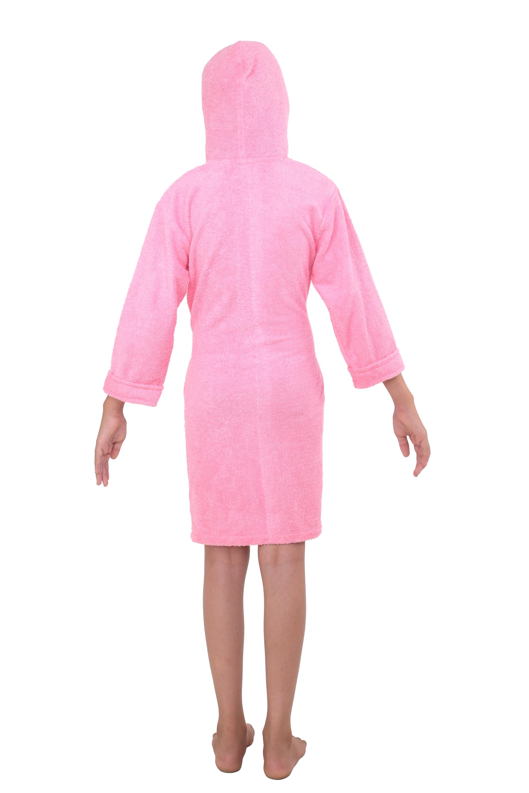 Comfortlooms Kids Bath Robe | Comfortable & Durable Cotton Bathrobe - Suitable for Birthday/Diwali/Christmas Return Gift_Kids_Heavy_Hood_250_GSM_pink_26 2