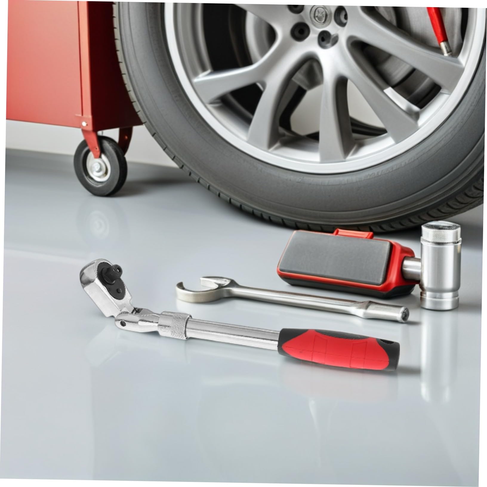 Holibanna Clé à Cliquet Extensible Acier Chrome Vanadium Tête Flexible Dents Réglable avec Dégagement Rapide Outil pour Entretien Automobile