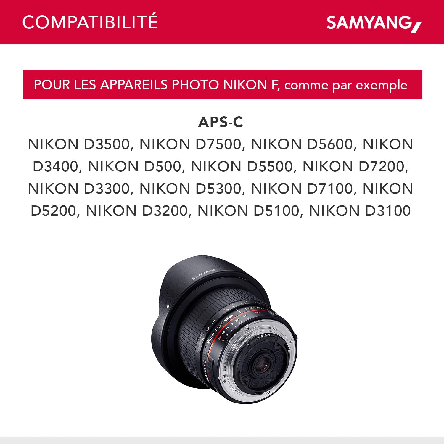 Samyang 8 mm / F 3,5 ASPH IF CS2 Objectifs