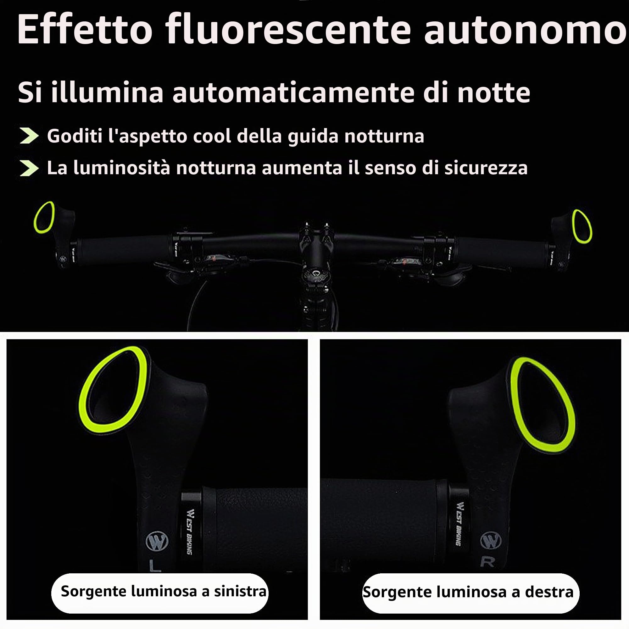 1 paio di scoiattoli interni per manubrio bicicletta, manubrio della bicicletta, estremità del manubrio della bicicletta, parti ergonomiche antiscivolo MTB per manubrio da 21,8 – 22,2 mm, prolunga
