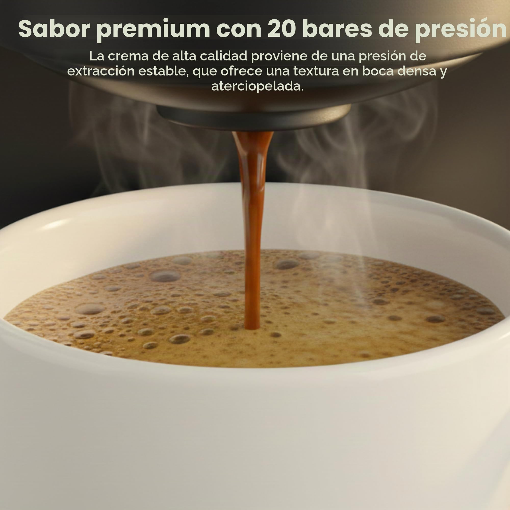 Bostar 3 en 1 Cafetera Capsulas 20 Bares, 7 Niveles Ajustables Cantidad de Agua&Temperatura Cafetera Espresso, 1400ML Depósito Extraíble para Espressos y Cappuccinos, Apagado Automático (Negro)