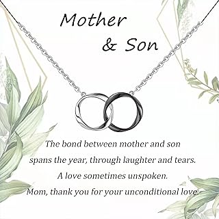 925 Sterling Silver Mother Daughter Necklace as Mom Gifts from Daughter, Mom Necklace as Birthday Gifts from Son, Mother in Law Necklace Gift, Bonus Mom Necklace as Step Mom Gift