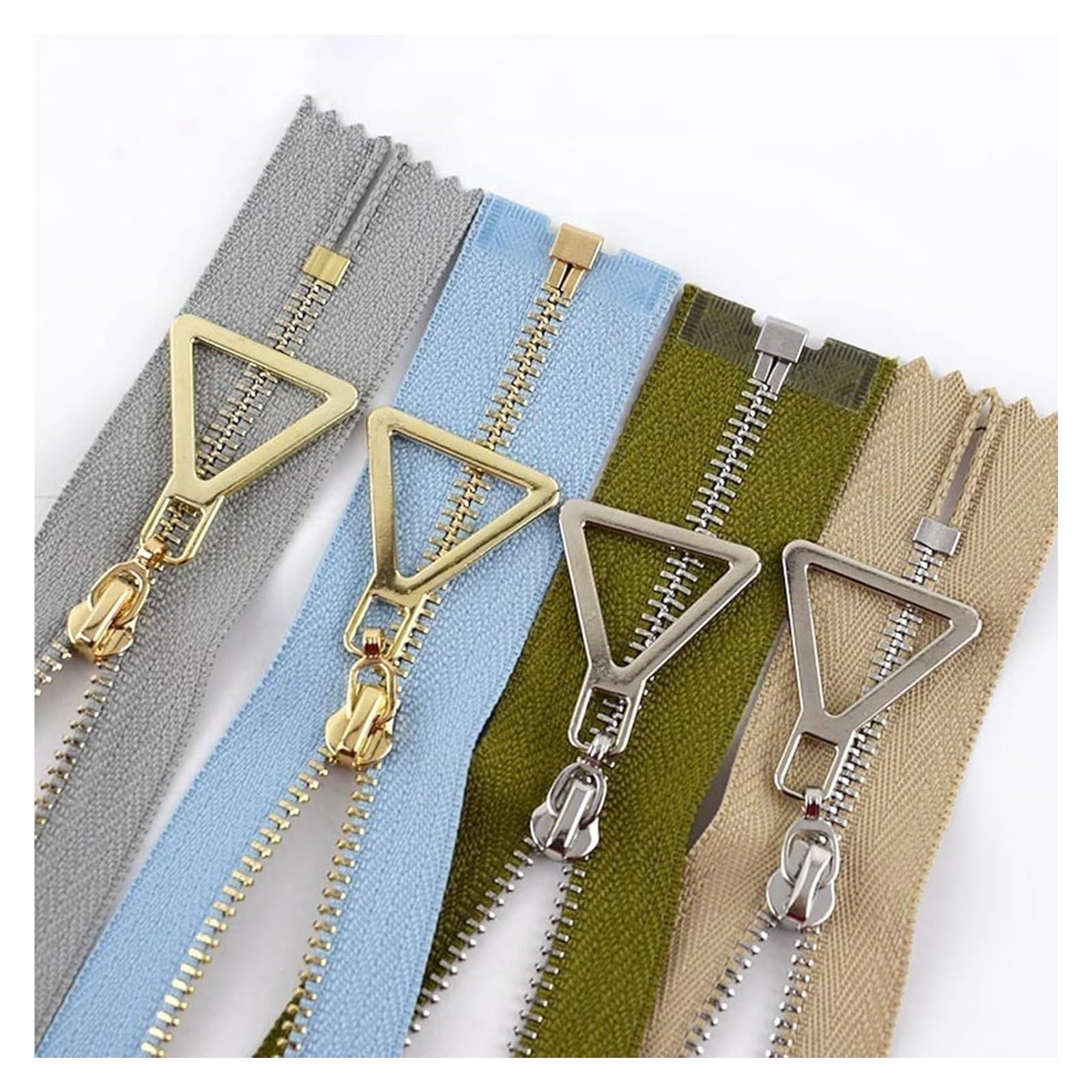 Zamki błyskawiczne, 2 szt. 3# metalowe zamki błyskawiczne 15-70 cm Zamki zamknięte/otwarte Akcesoria do naprawy pokrowców na ubrania DIY(Royal Bluegold,OpenEnd60cm)