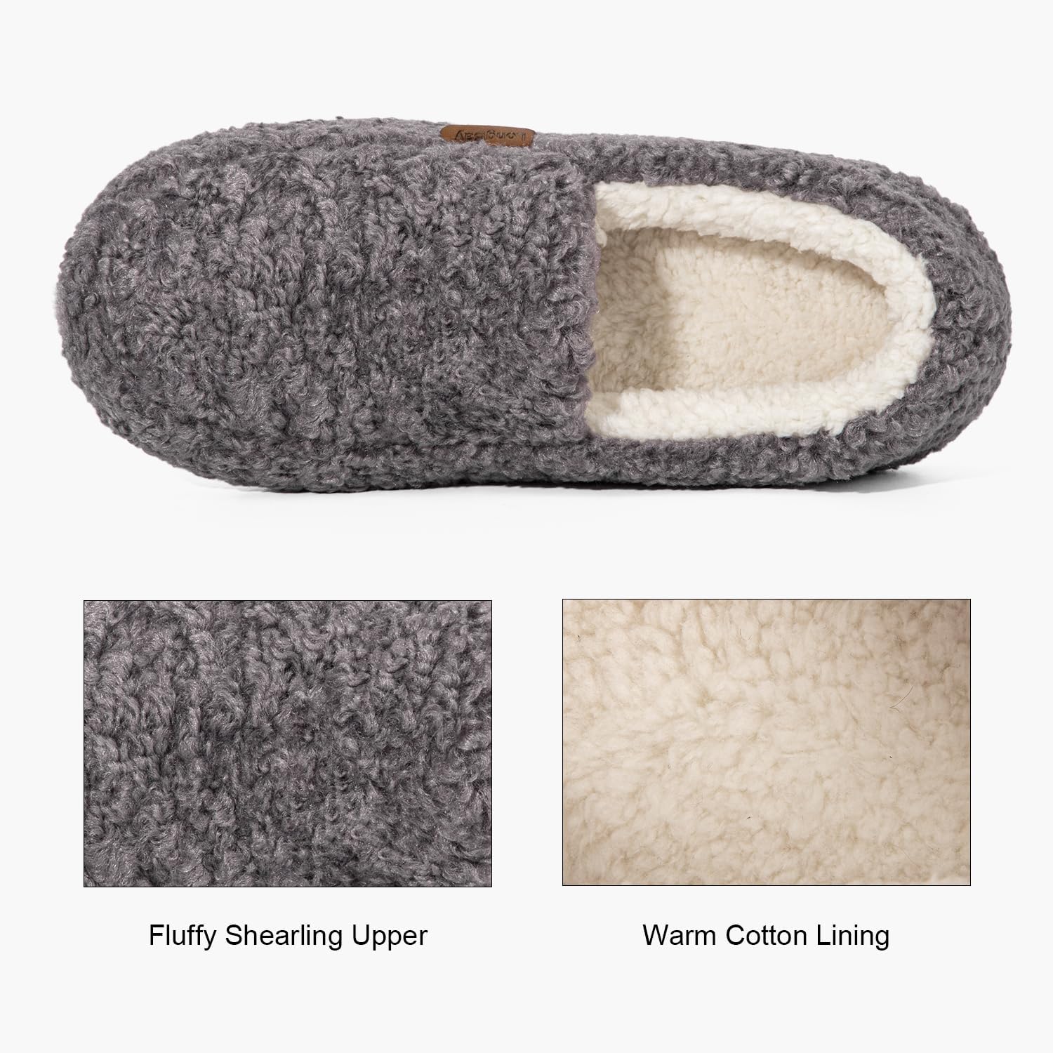 LongBay Women's Fuzzy Memory Foam Slippers Warm Cozy Shearling House Slippers for Ladies Supportive Slip on Indoor Home Shoes - Image 4