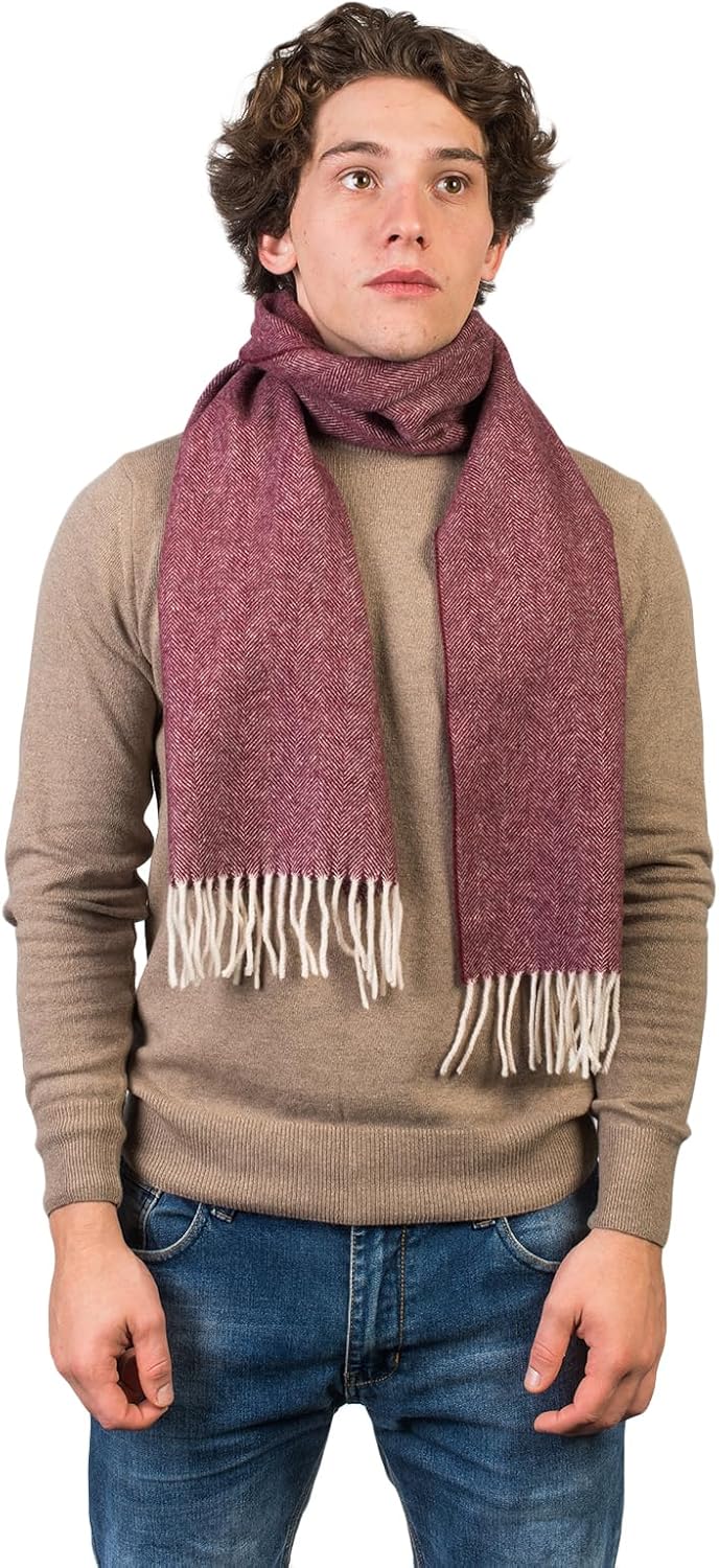 Dalle Piane Cashmere - Herringbone Wool and Cashmere Scarf, Made in Italy - Men