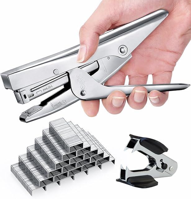 Stapler,with 1000 Staples and Remover Set 20 Sheets Capacity Full Desktop Office Size Work