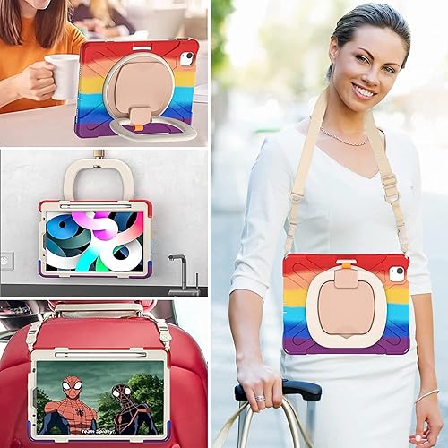 Vista 110 de Funda para iPad (A16) de 11 pulgadas 2025, Aslo para iPad 10 de 10.9 pulgadas 2022, funda resistente a prueba de golpes, soporte giratorio, soporte