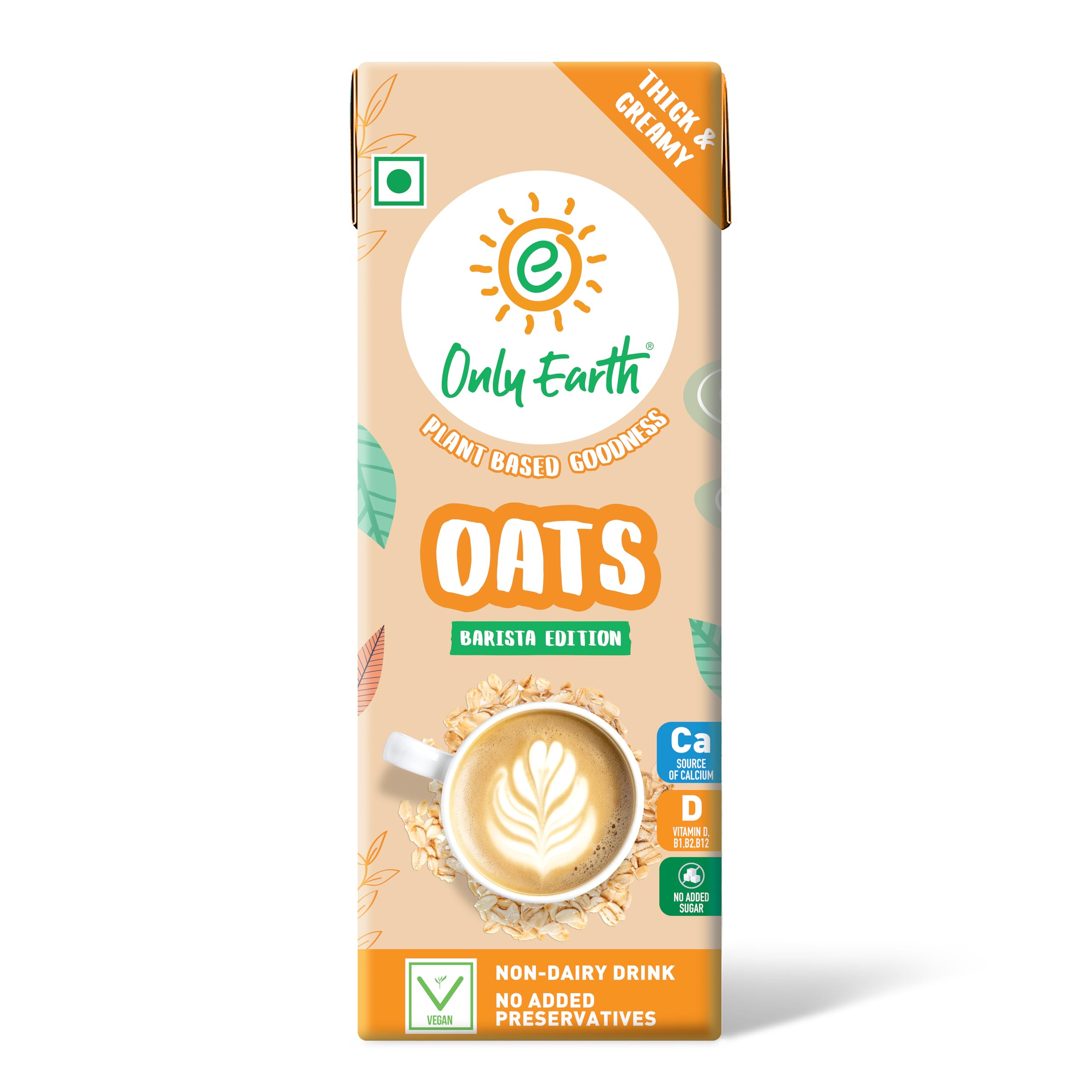 Only Earth Oats Drink Barista Edition | Unsweetened Drink | Lactose Free | Preservatives Free | Plant Based | Dairy Alternative | Source of Calcium