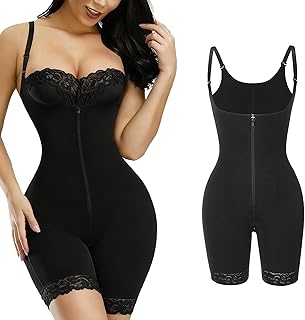 بدلة من قطعة واحدة للنساء لتشكيل الجسم بالكامل، كورسيه يومي لرفع كامل الجسم مع سحاب لمظهر انسيابي من جود تول، لون أسود