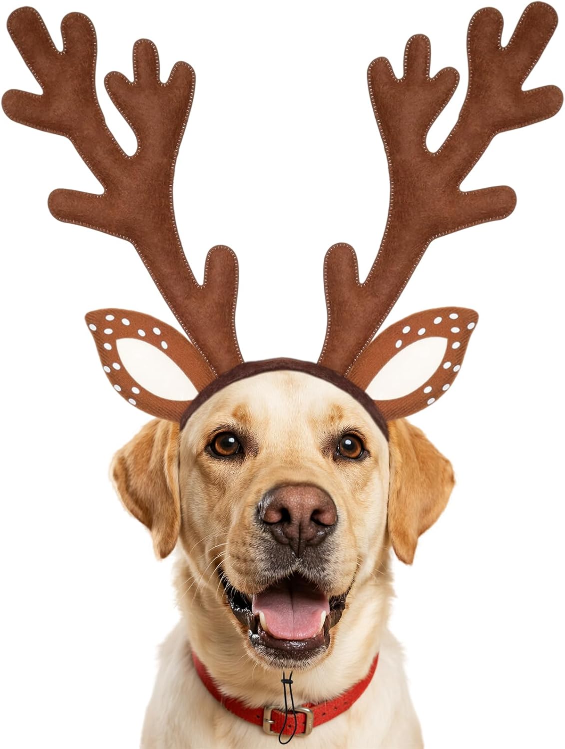Disfraz de Reno con Antenas para Perro y Gato, Ajustable, Navidad