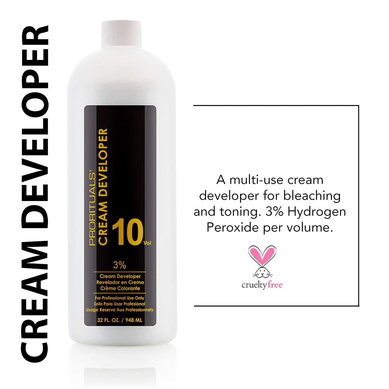 Prorituals Professional 10 Volume Creme Developer Hair Color Developer Lotion for Salon-Quality Results, Perfect Hair Color Developer, 10VOL/33oz