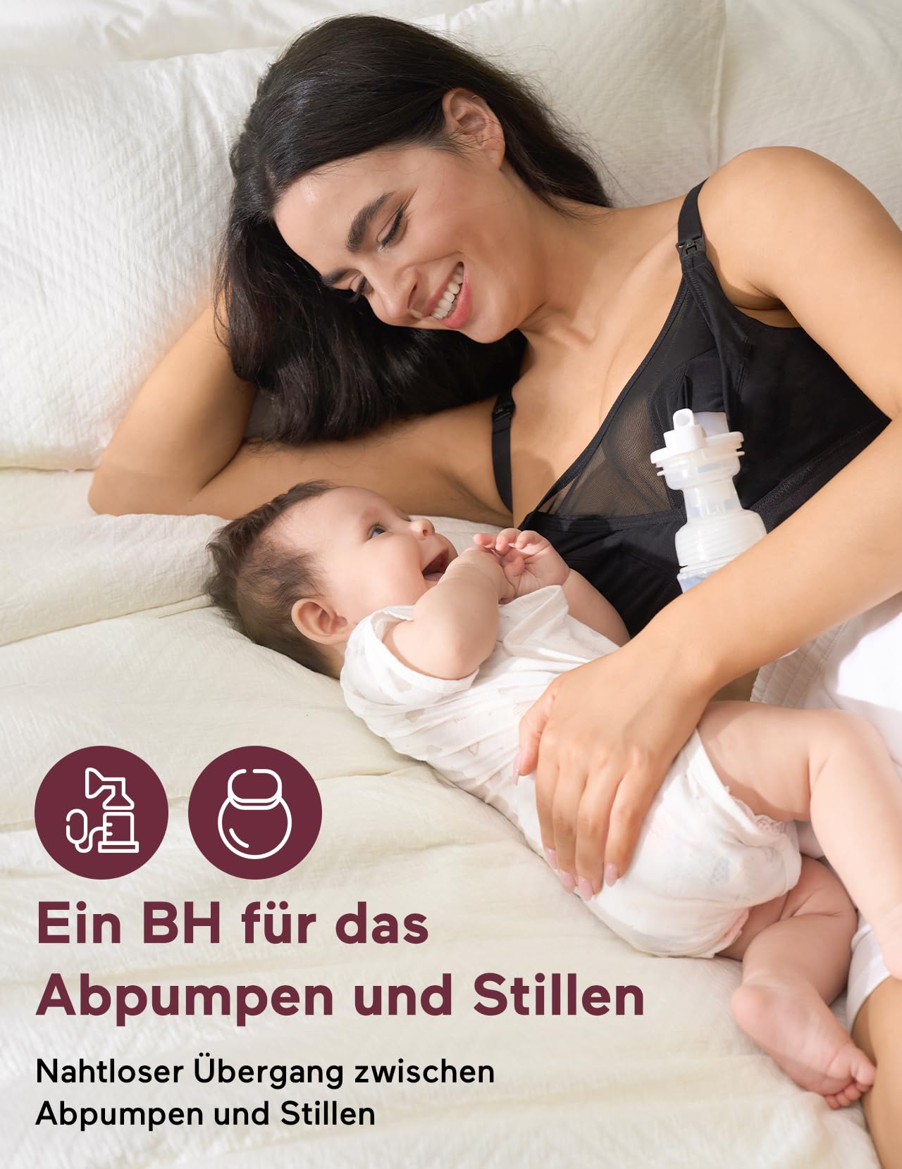 Momcozy Mesh-Stütz-Pump-BH Freihändig für 36C-44G – Bequemer Still-BH in Übergröße, Pumpen & Stillen in einem