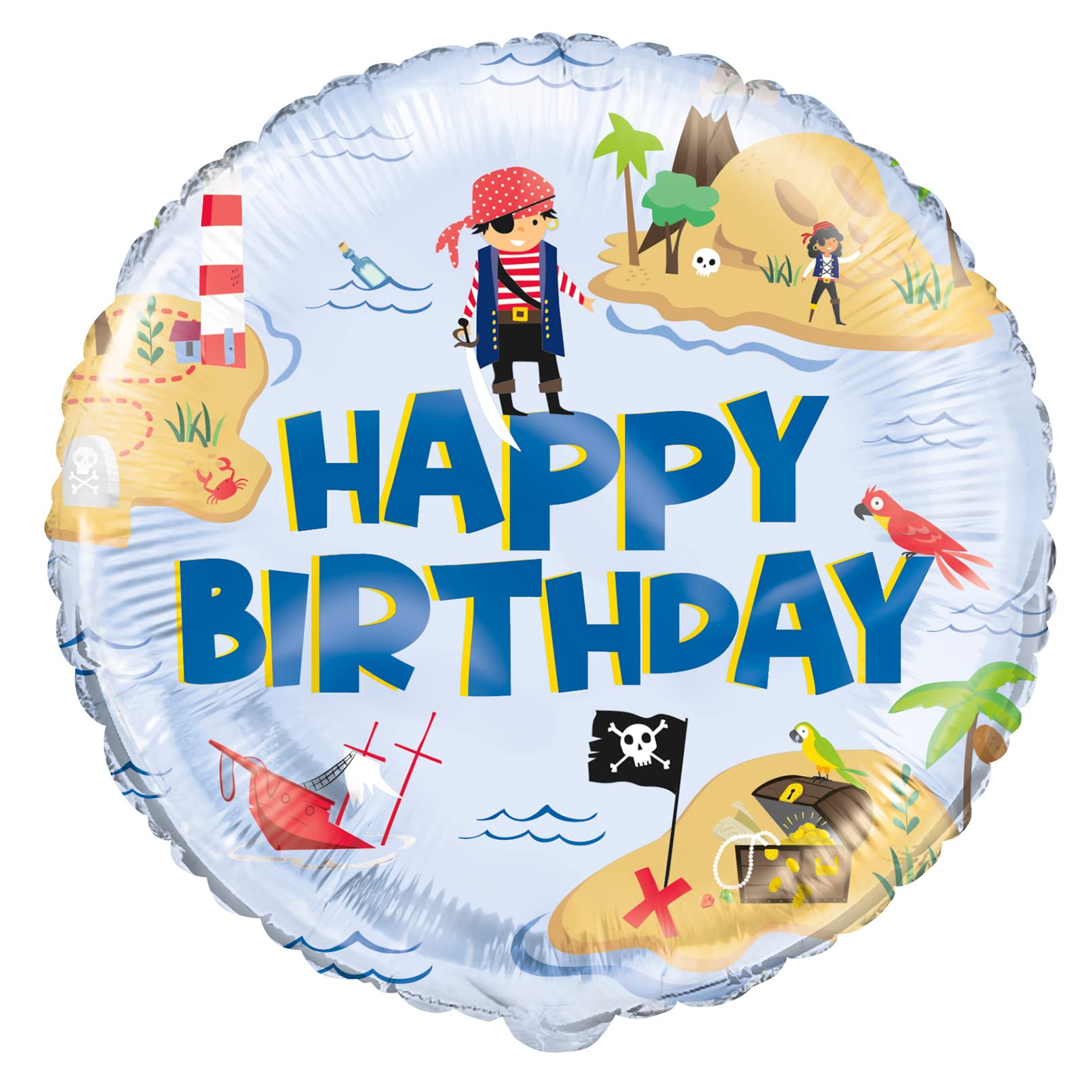 Ahoy Matey Pirate Themed Foil Balloon (45cm)- Vibrant Multicolor Party Decor - Perfect for Kids Parties, Events & Decorations - 1 Pc