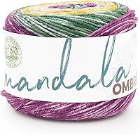 Vista 24 de Lion Brand Yarn Mandala Ombré Yarn with Vibrant Colors, Soft Yarn for Crocheting and Knitting, Harmony, 1-Pack