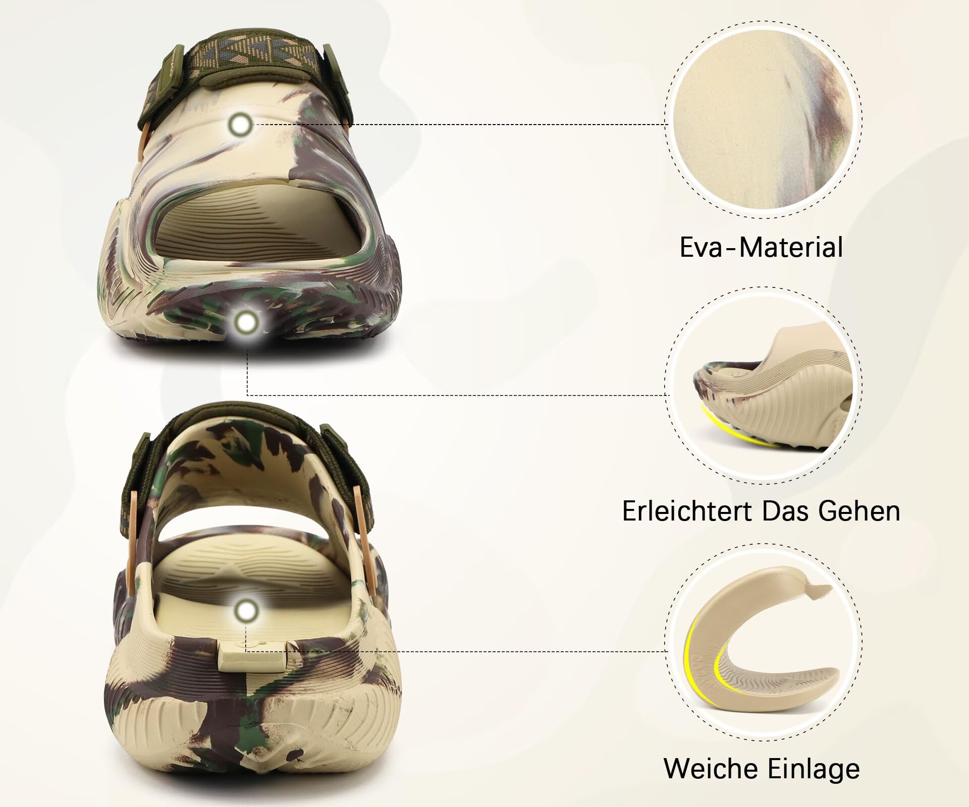 COFACE Męskie ortopedyczne sandały ulgowe Sabot Casual Plantar Size 40-48