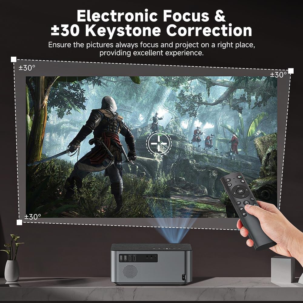 Bettdow Projetor 4k 8k 15000 Lumens Hd 1080p Compatível Completo De Android 9, Smart Projetores Retroprojetor Portatil 600 ANSI WiFi6, Auto Correção Trapezoidal, Foco Eletronico Bettdow Projetor 4k 8k 15000 Lumens Hd 1080p Compatível Completo De Android 9, Smart Projetores Retroprojetor Portatil 600 ANSI WiFi6, Auto Correção Trapezoidal, Foco Eletronico