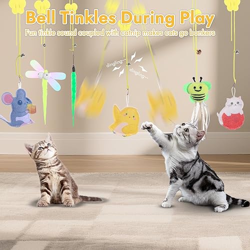 Miniatura 4 de Juguetes para gatos para interiores, 8 piezas, juguete interactivo colorido adecuado para gatos adultos aburridos y gatitos para juego propio,