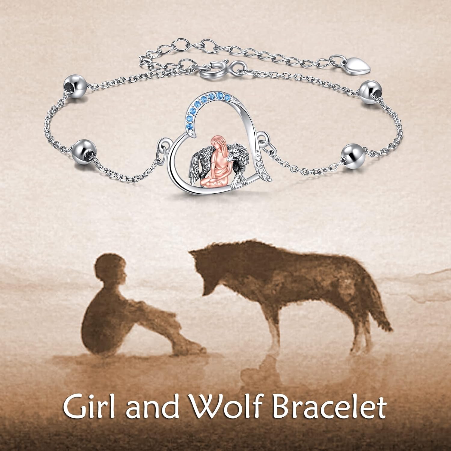 YAFEINI 925 Sterling Silver Wolf Bracelets Adjustable Link Chain Bracelet Jewelry Gifts for Women - Image 6