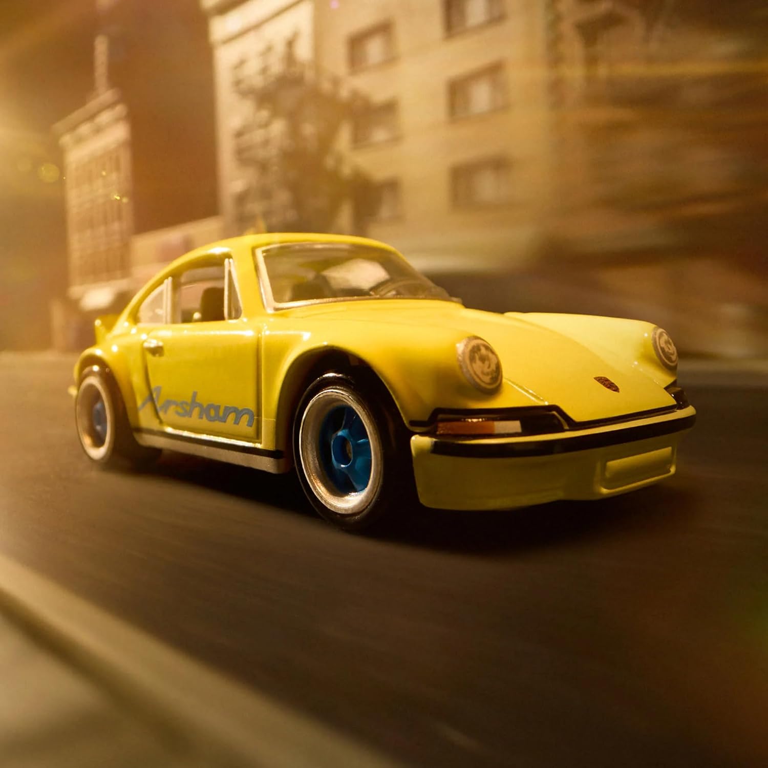 Hot Wheels x Daniel Arsham 1973 Porsche 911 RSA – Yellow, Real Riders Wheels, Metal Base, 1:64 Collector Car