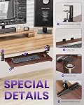 Ergonomic Keyboard Tray Under Desk, Pull Out with Adjustable C-clamp, 25.6 (31.5 Including Clamps) x 11.8 Inch Slide Out Computer Keyboard Drawer Mouse Tray for Typing, Large & Walnut
