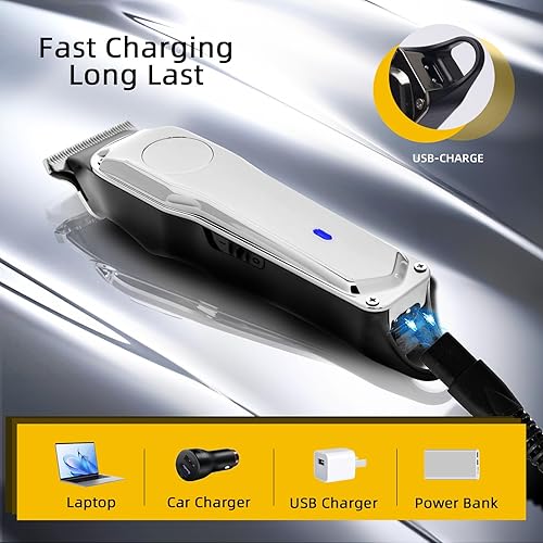 Miniatura 4 de Cortadora de pelo silenciosa e inalámbrica, mini kit de corte de pelo con 5 peines guía, cortadora de pelo recargable por USB para hombres y niños