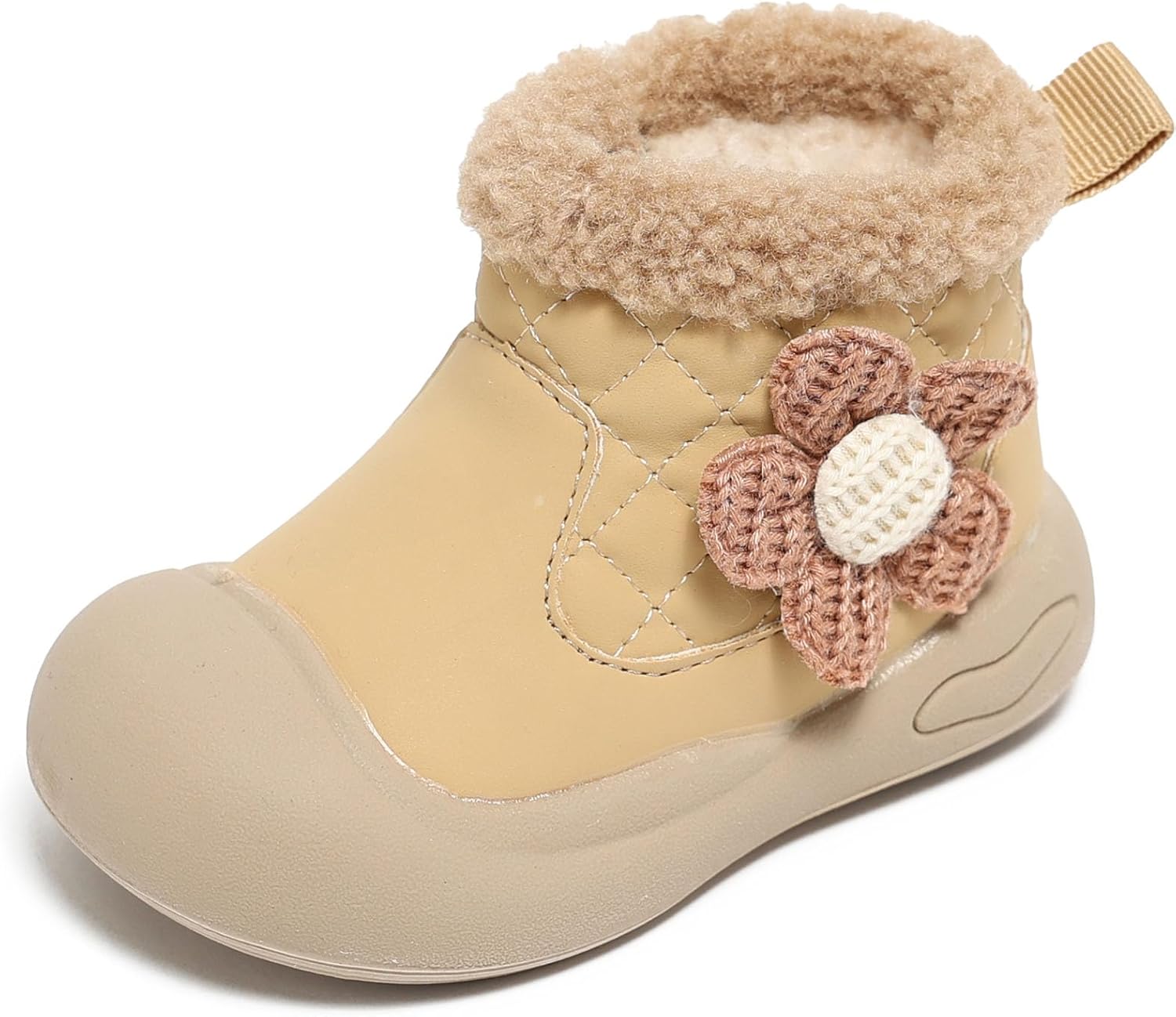 Baby Girl Boots Soft Warm Winter Walking Shoes with Anti Slip Sole Lightweight Cute Infant Toddler Snow Boots
