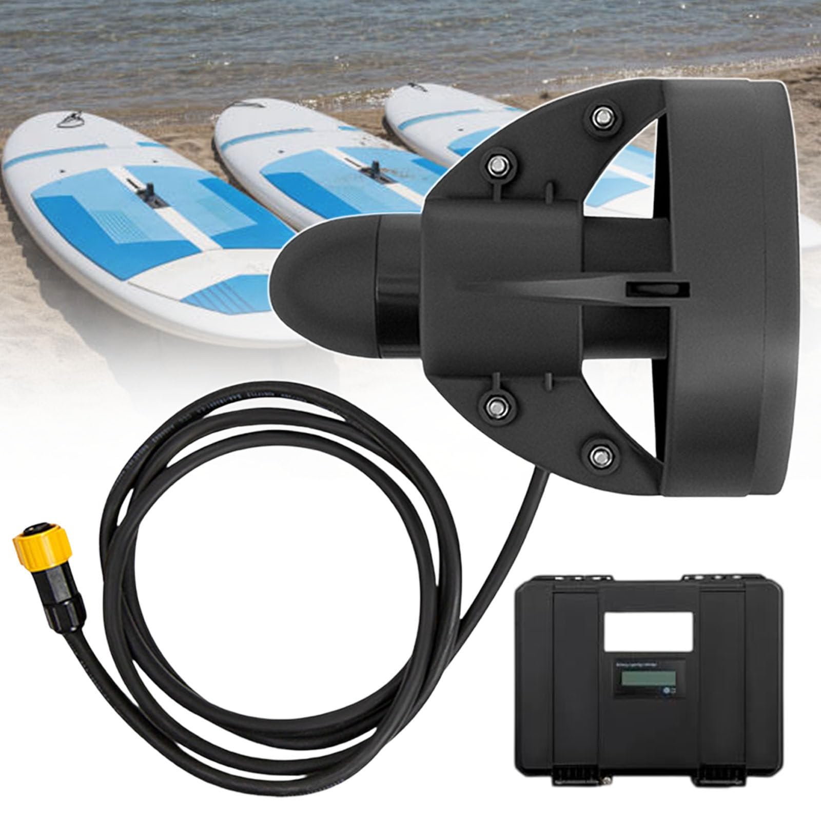 Motore Elettrico per Spinta A Pinna per SUP, per SUP Surf Kayak, Propulsore per Tavola da Surf, con Telecomando, per Avanzamento O Arresto, 3-5 km/H, Autonomia Massima 2 Ore 288W