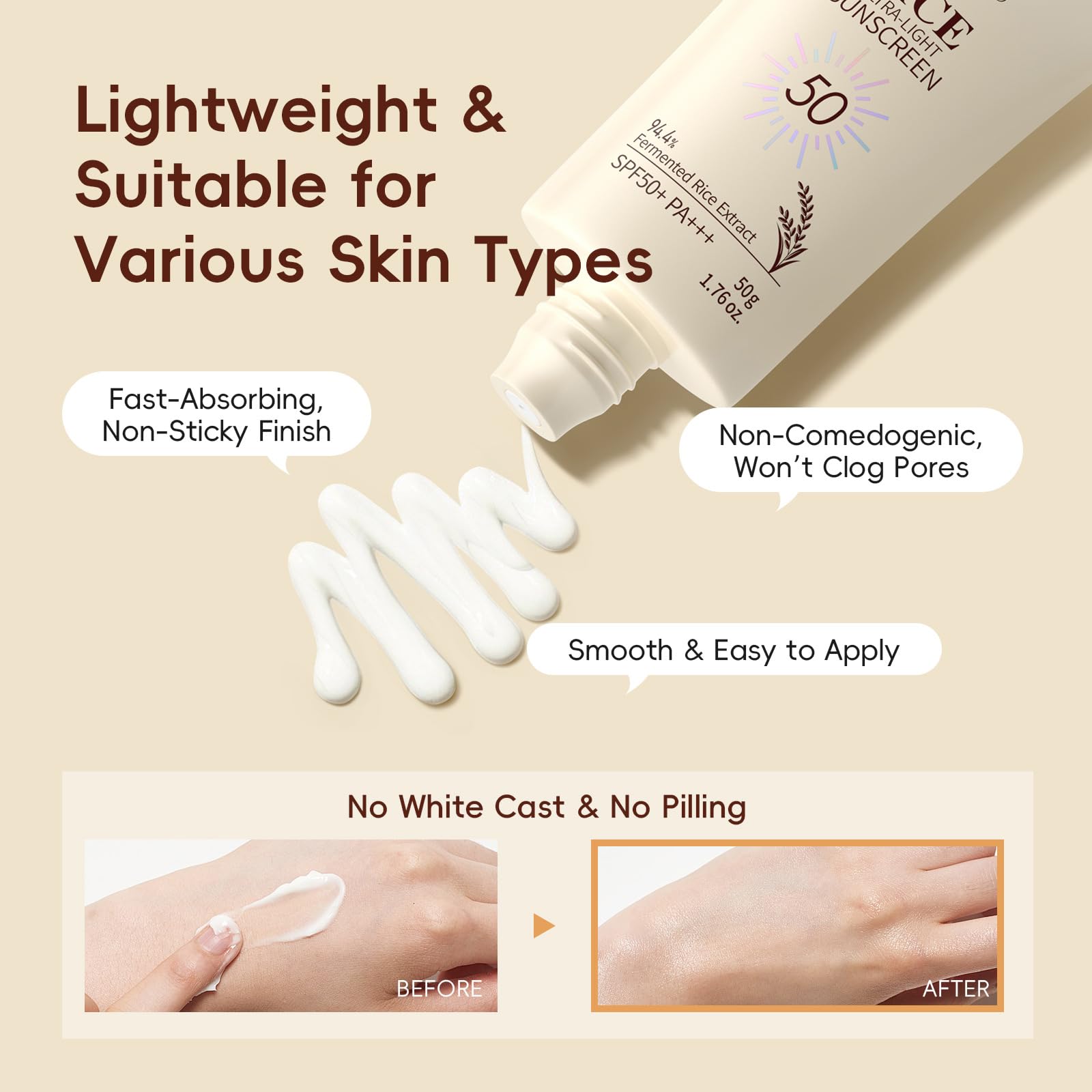 Moisturizing Skin Care Set Korean Skin Care Set with Rice Cleanser, Toner, Serum, Eye Serum, Face Cream, Sunscreen - Radiance Glowing Skin 6-Step Routine Hyaluronic Acid & Ceramides, All Skin Types