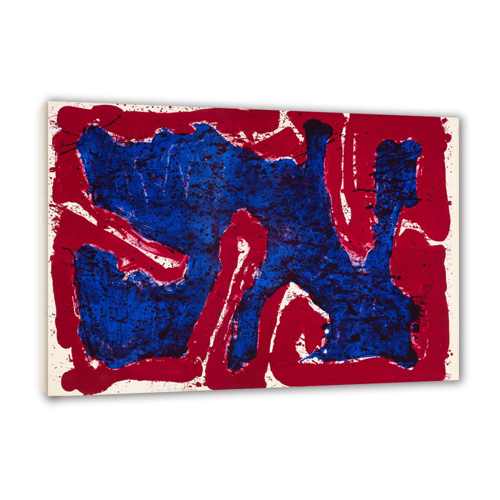 Sam Francis kolorowe abstrakcyjne płótno sztuka ścienna oprawione gotowe do powieszenia zdjęcia - słynne obrazy rozciągnięte giclee nadruk na płótnie - 'Lover, reprodukcje z lat 1960-tych, do dekoracji domu, 30 x 45 cm