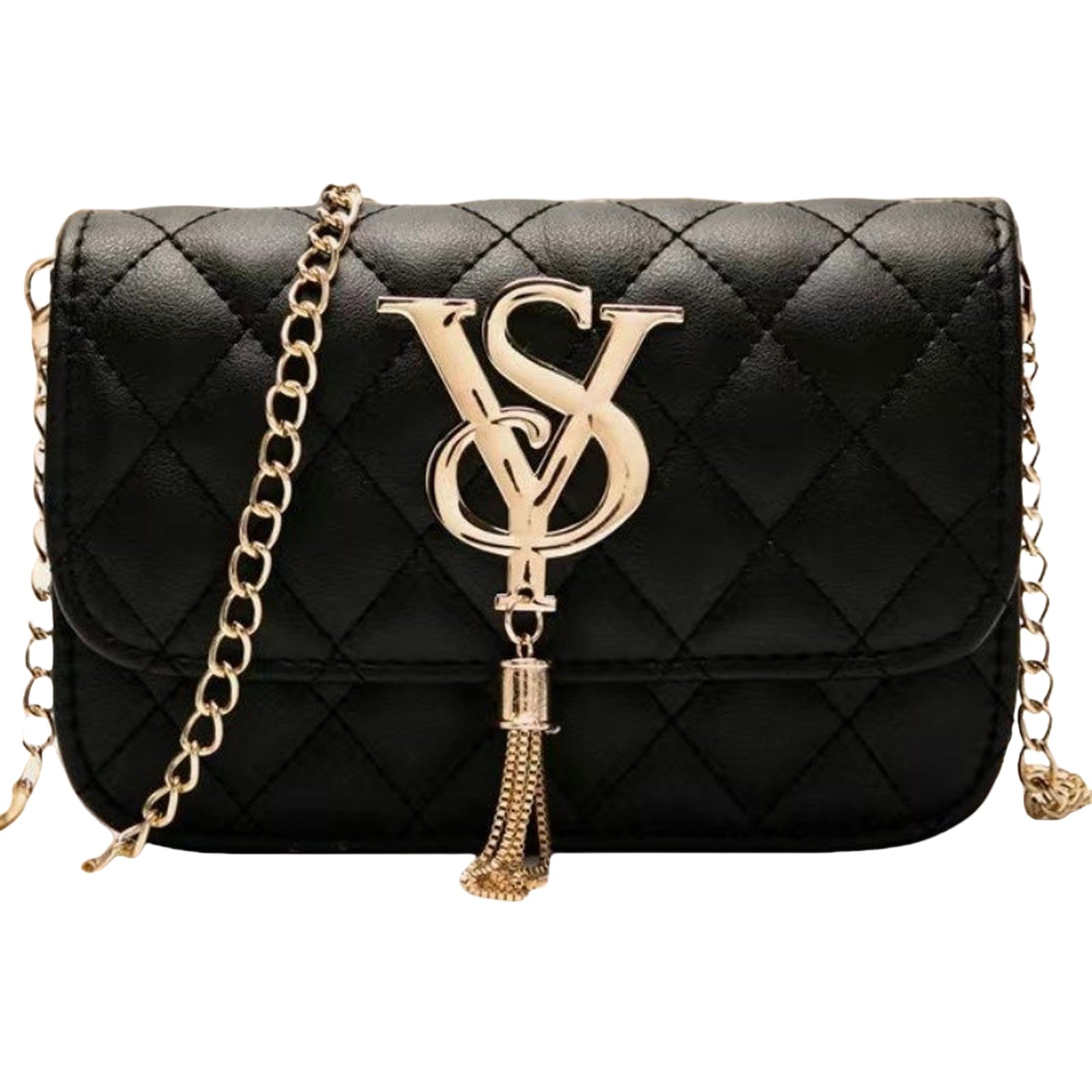 Nbaavbjv Women's Large Black Cross Body Bag Chain Bag Versatile Crossbody Bag Chic Mini
