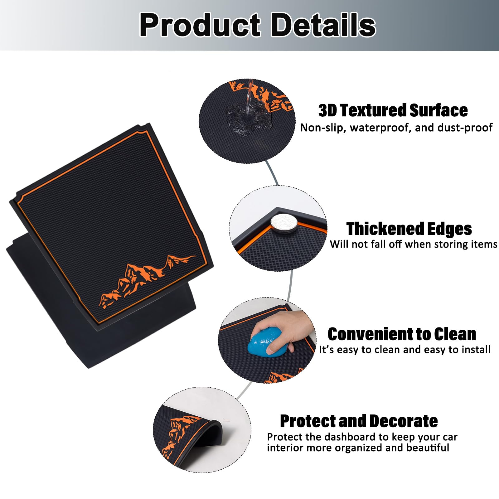 Subaru Crosstrek Accessories MOCHENT Dashboard Mats For 2023-2018, Forester 2019-2024, Impreza 2018-2023, Interior Non-Slip Pad Liner (Blue Dash Mat