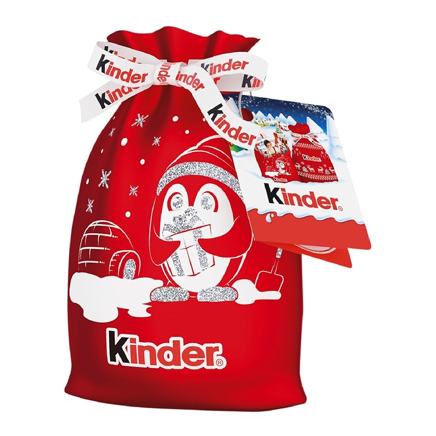 Immagine del prodotto Kinder Happy Snack Sacco Rosso, 13 Snack Dolci al Cioccolato Assortiti, Sacco Speciale di Babbo Natale, Idea Regalo, Confezione da 290,5 gr