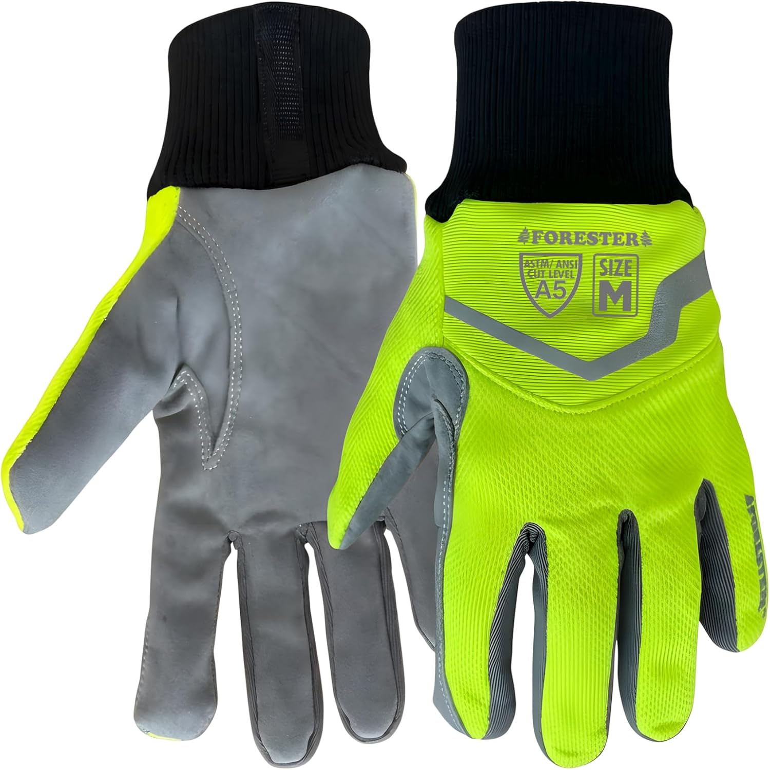 FORESTER Cut Resistant Work Gloves | Cut Level 5 Gloves for Arborists, Construction & Mechanics | ANSI Puncture 3