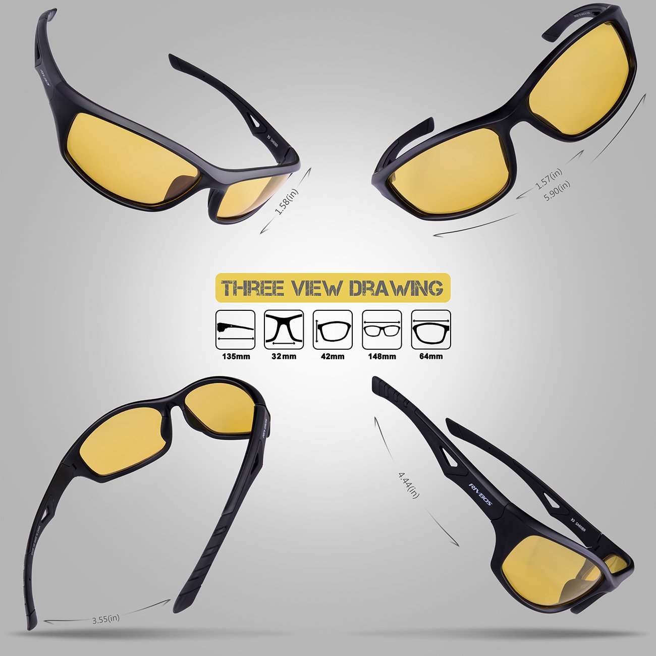 Rivbos polarized sports night driving glasses Outlet