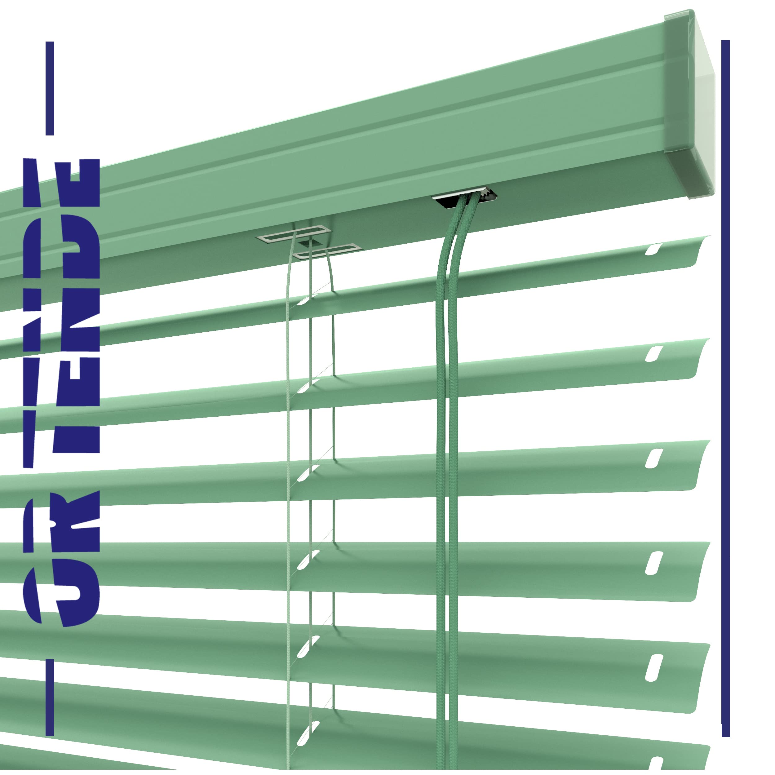 OR TENDE - Tenda Veneziana da 50 mm 140x100 cm in Alluminio Su Misura per Esterno Personalizzata con Nastro in Corda per esterno Made in Italy