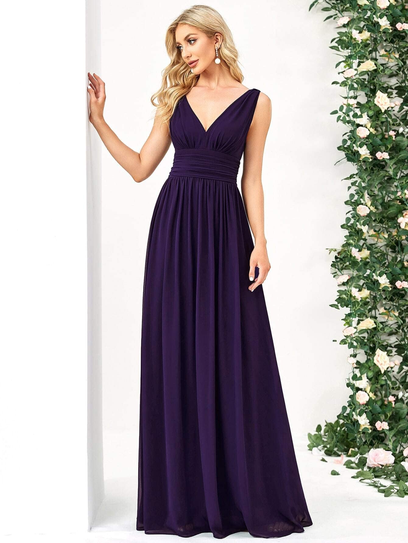 Amazon.com: Women's Dresses Double Neck Empire Waist Prom Dress Dress for  Women(Purple,XX-Large) : Clothing, Shoes & Jewelry