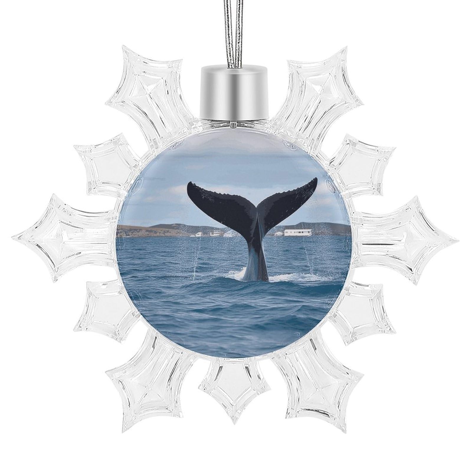 Whale Tail Snowflake Decorations,Christmas Decorations，Christmas Indoor Winter Wonderland Decor，Hanging Ornaments for Xmas Tree Winter New Year Party Supplies