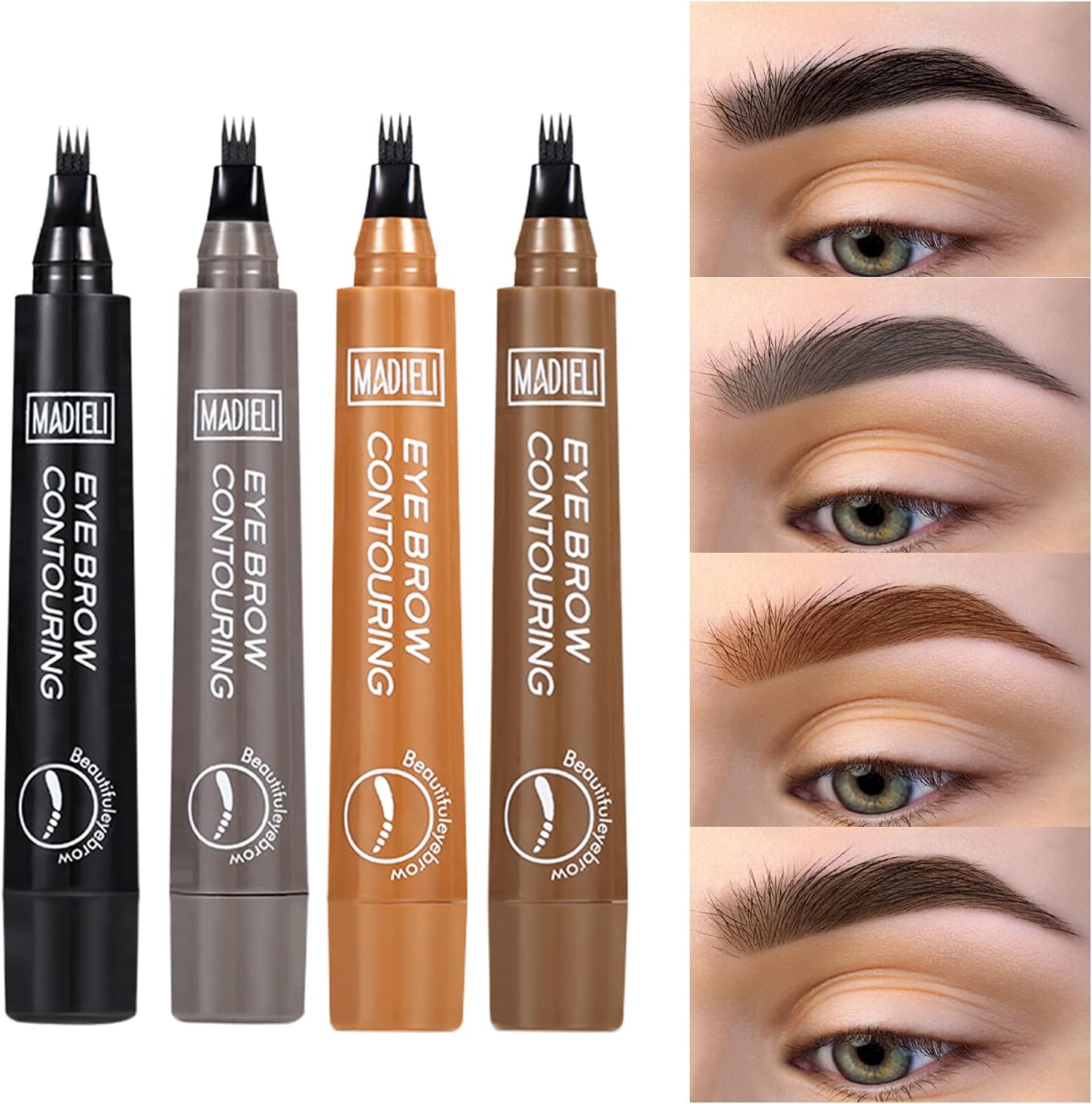ONLYOILY Eyebrow Pen Set-Tattoo Sense Liquid Eyebrow With 4 Colours, All day Waterproof
