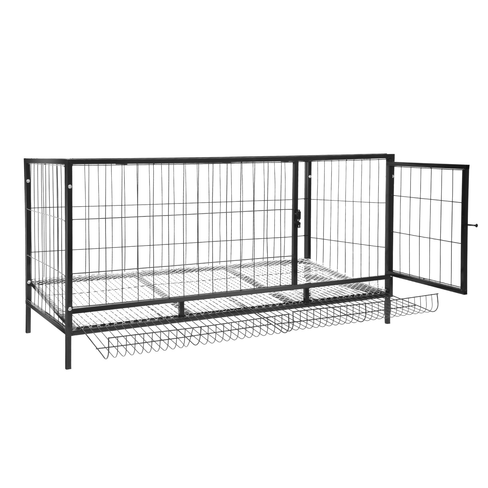 Gallinero de metal para animales pequeños con cerradura, rejilla estable y segura para parque infantil, placa de techo extraíble, cercado al aire libre, jaula para pollos, patos, conejos, gatos