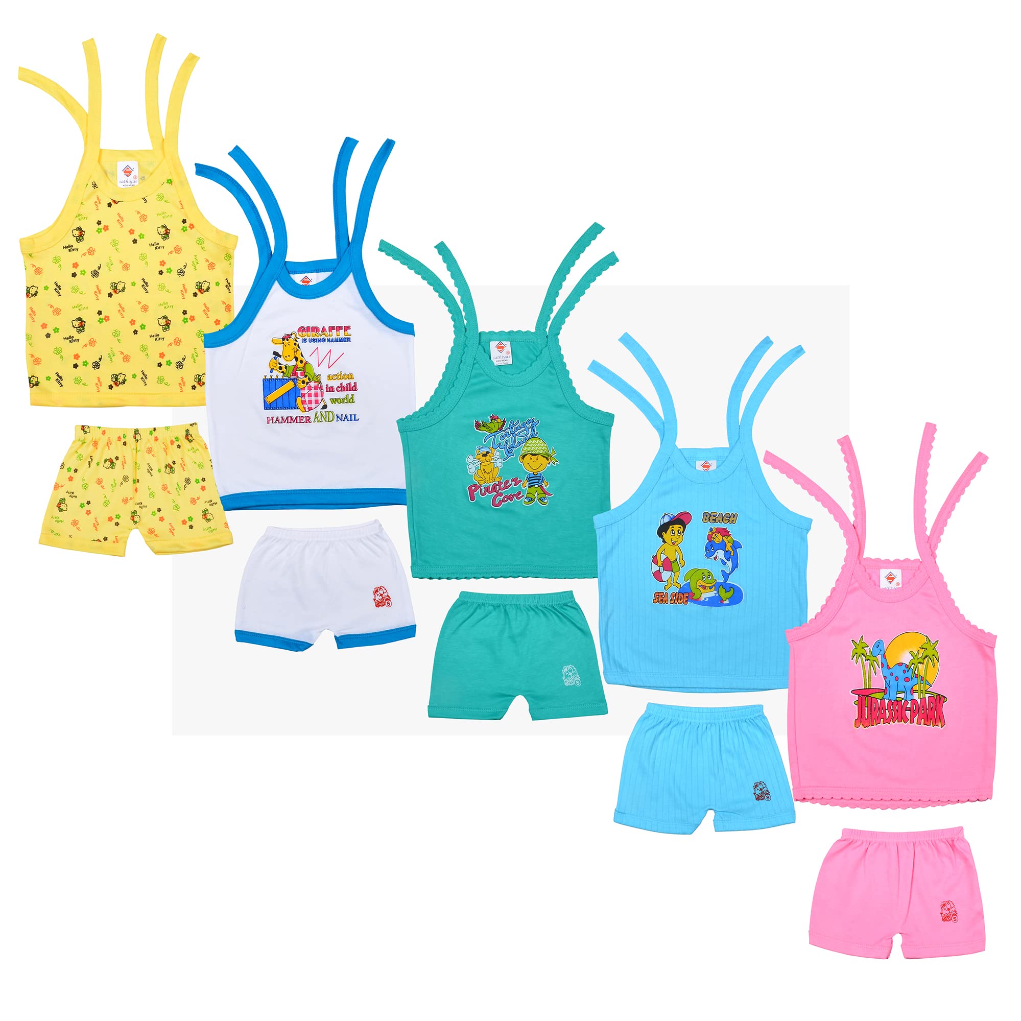 SathiyasBaby Boys Assorted Clothing Sets(Pack of 5,0-6 Months)